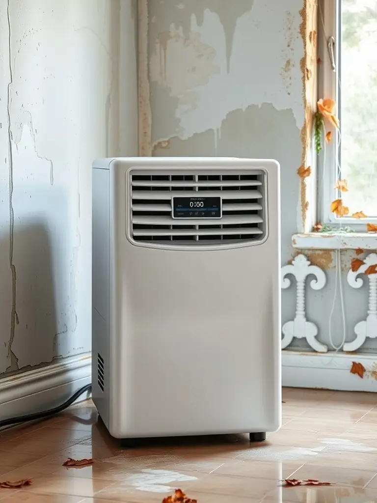 A photo illustrating the structural drying process with industrial-grade dehumidifiers and air movers strategically placed in a water-damaged room to remove moisture, demonstrating TWM Water Restoration Katy's drying expertise.